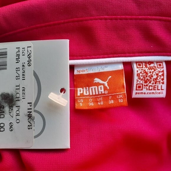 PUMA Women's Dry Cell Golf Polo Shirt Collared Virtual Pink NWT Small - Picture 10 of 12